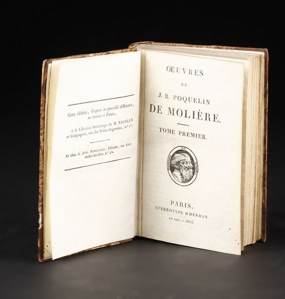 MANIFATTURA DEL XIX SECOLO : Oeuvres de J.B. Poquelin de Molire, tome sixime  - Asta Asta 367 | ARTE ANTICA E DEL XIX SECOLO Virtuale - Associazione Nazionale - Case d'Asta italiane