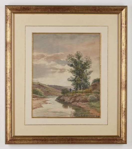 HARPIGNIES HENRI JOSEPH (1819 - 1916) : Paesaggio fluviale con pescatore  - Asta Asta 367 | ARTE ANTICA E DEL XIX SECOLO Virtuale - Associazione Nazionale - Case d'Asta italiane