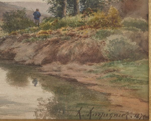 HARPIGNIES HENRI JOSEPH (1819 - 1916) : Paesaggio fluviale con pescatore  - Asta Asta 367 | ARTE ANTICA E DEL XIX SECOLO Virtuale - Associazione Nazionale - Case d'Asta italiane