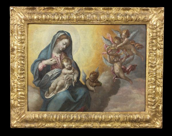 ARTISTA DEL XVII SECOLO : Madonna con Bambino e angeli  - Asta Asta 367 | ARTE ANTICA E DEL XIX SECOLO Virtuale - Associazione Nazionale - Case d'Asta italiane