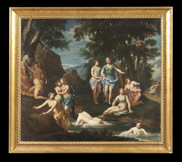 ARTISTA BOLOGNESE DEL XVII SECOLO : Ninfe al bagno  - Asta Asta 367 | ARTE ANTICA E DEL XIX SECOLO Virtuale - Associazione Nazionale - Case d'Asta italiane