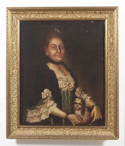 ARTISTA NAPOLETANO DEL XVIII SECOLO : Ritratto di gentildonna con cagnolino  - Asta Asta 367 | ARTE ANTICA E DEL XIX SECOLO Virtuale - Associazione Nazionale - Case d'Asta italiane