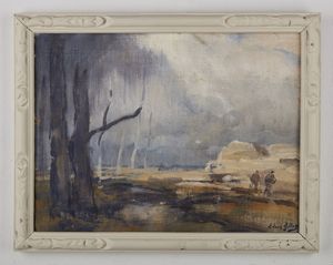 GILLOT EUGENE LOUIS (1867 - 1925) : Paesaggio con personaggi  - Asta Asta 367 | ARTE ANTICA E DEL XIX SECOLO Virtuale - Associazione Nazionale - Case d'Asta italiane