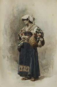 COLEMAN FRANCESCO (1851 - 1918) - Ritratto di popolana