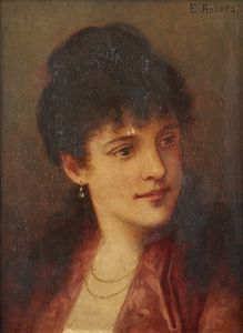 ANDERS ERNST (1845 - 1911) - Ritratto di donna