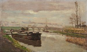 COGNIET MARCEL (1857 - 1914) - Il fiume