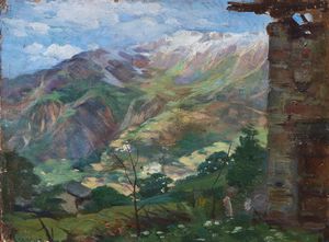 CRESSERI GAETANO (1870 - 1933) - Paesaggio montano
