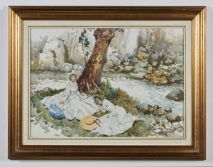 MAIRANI VICINI ALVARO (1913 - 1997) : Sul torrente  - Asta Asta 367 | ARTE ANTICA E DEL XIX SECOLO Virtuale - Associazione Nazionale - Case d'Asta italiane