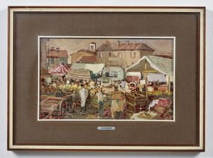 BONANOMI ARTURO (1920 - 2010) : Il mercato  - Asta Asta 367 | ARTE ANTICA E DEL XIX SECOLO Virtuale - Associazione Nazionale - Case d'Asta italiane