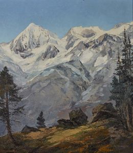 AUGUSTO TOMMASINI (XIX-XX SECOLO) - Paesaggio montano