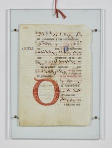 MANIFATTURA DELL'ITALIA SETTENTRIONALE, SECOLO XV : Foglio pergamenaceo da antifonario con testo in latino tratto dal prologo del Vangelo secondo Giovanni  - Asta Asta 367 | ARTE ANTICA E DEL XIX SECOLO Virtuale - Associazione Nazionale - Case d'Asta italiane