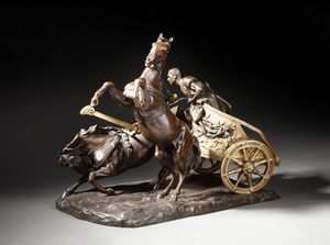 FERRARI GIUSEPPE (1840 - 1905) : Gruppo in bronzo raffigurante una biga romana  - Asta Asta 367 | ARTE ANTICA E DEL XIX SECOLO Virtuale - Associazione Nazionale - Case d'Asta italiane