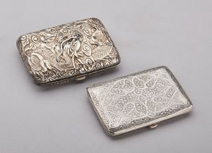 ARGENTIERE DEL XIX-XX SECOLO : Lotto composto da 8 contenitori e portasigarette in argento  - Asta Asta 367 | ARTE ANTICA E DEL XIX SECOLO Virtuale - Associazione Nazionale - Case d'Asta italiane