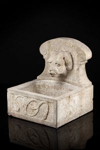 MANIFATTURA DEL XX SECOLO - Fontana in pietra con volto di cane