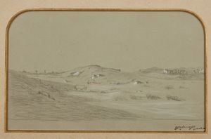 RAVIER AUGUSTE (1814 - 1895) - Studio di paesaggio nel Delfinato con armenti