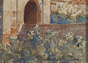 BELTRAME ACHILLE (1871 - 1945) : Monastero  - Asta Asta 367 | ARTE ANTICA E DEL XIX SECOLO Virtuale - Associazione Nazionale - Case d'Asta italiane