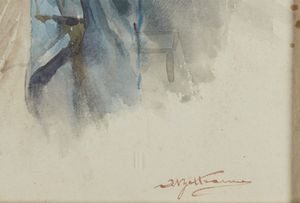 BELTRAME ACHILLE (1871 - 1945) : Lavandaia  - Asta Asta 367 | ARTE ANTICA E DEL XIX SECOLO Virtuale - Associazione Nazionale - Case d'Asta italiane