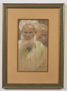 D'ANDREA ANGIOLO (1880 - 1942) : Ritratto di due uomini in vesti orientaleggianti  - Asta Asta 367 | ARTE ANTICA E DEL XIX SECOLO Virtuale - Associazione Nazionale - Case d'Asta italiane