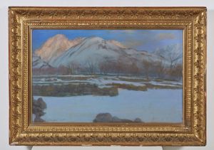 CRESSERI GAETANO (1870 - 1933) : Paesaggio innevato  - Asta Asta 367 | ARTE ANTICA E DEL XIX SECOLO Virtuale - Associazione Nazionale - Case d'Asta italiane