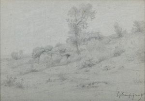 HARPIGNIES HENRI JOSEPH (1819 - 1916) - Paesaggio montano