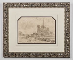 LEBOURG ALBERT MARIE (1849 - 1928) : Notre Dame  - Asta Asta 367 | ARTE ANTICA E DEL XIX SECOLO Virtuale - Associazione Nazionale - Case d'Asta italiane