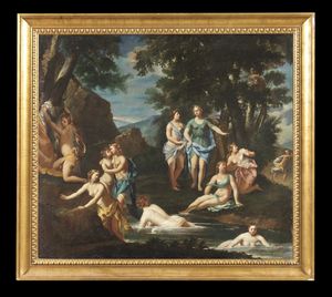 ARTISTA BOLOGNESE DEL XVII SECOLO : Ninfe al bagno  - Asta Asta 367 | ARTE ANTICA E DEL XIX SECOLO Virtuale - Associazione Nazionale - Case d'Asta italiane