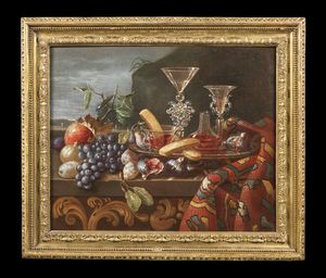 ARTISTA DEL XVII SECOLO : Natura morta con frutta e calici  - Asta Asta 367 | ARTE ANTICA E DEL XIX SECOLO Virtuale - Associazione Nazionale - Case d'Asta italiane