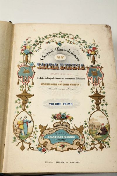 La Sacra Bibbia, 4 volumi, Milano, Pagnoni, met XIX secolo  - Asta Libri Antichi e Rari - Associazione Nazionale - Case d'Asta italiane