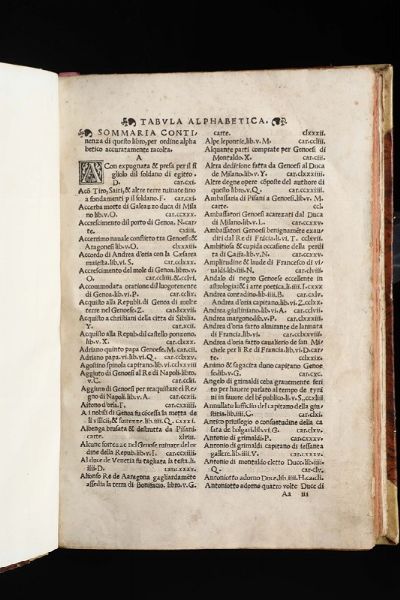 Castigatissimi Annali della citt di Genova..Genova, Antonio Bellone, 1537  - Asta Libri Antichi e Rari - Associazione Nazionale - Case d'Asta italiane