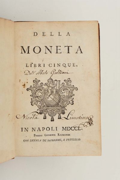 Della moneta, Napoli, Raimondi, 1750  - Asta Libri Antichi e Rari - Associazione Nazionale - Case d'Asta italiane