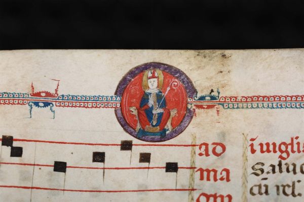 Antifonario su pergamena, Genova secolo XV. 349 fogli pergamenacei  - Asta Libri Antichi e Rari - Associazione Nazionale - Case d'Asta italiane