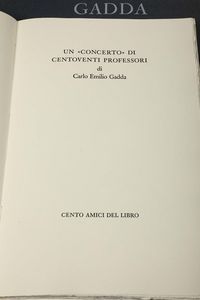 Un concerto di centoventi professori, Verona, Officina Bodoni, 1985  - Asta Libri Antichi e Rari - Associazione Nazionale - Case d'Asta italiane