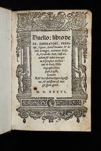 Duello: Libro de Re, Imperatori, Principi, ..., Venezia, 1536  - Asta Libri Antichi e Rari - Associazione Nazionale - Case d'Asta italiane