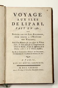 Voyage aux iles de Lipari, Paris ,1783  - Asta Libri Antichi e Rari - Associazione Nazionale - Case d'Asta italiane