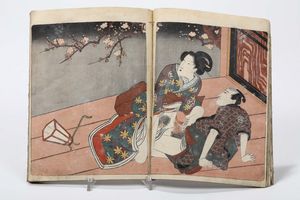 Libro erotico del sec.XVIII - Giappone, Periodo Edo(Shonga)  - Asta Libri Antichi e Rari - Associazione Nazionale - Case d'Asta italiane
