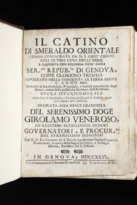 Il catino di smeraldo orientale..Genova, Franchelli, 1726.  - Asta Libri Antichi e Rari - Associazione Nazionale - Case d'Asta italiane