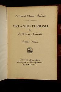 Orlando Furioso, Claudio Argentieri, Spoleto, 1931  - Asta Libri Antichi e Rari - Associazione Nazionale - Case d'Asta italiane
