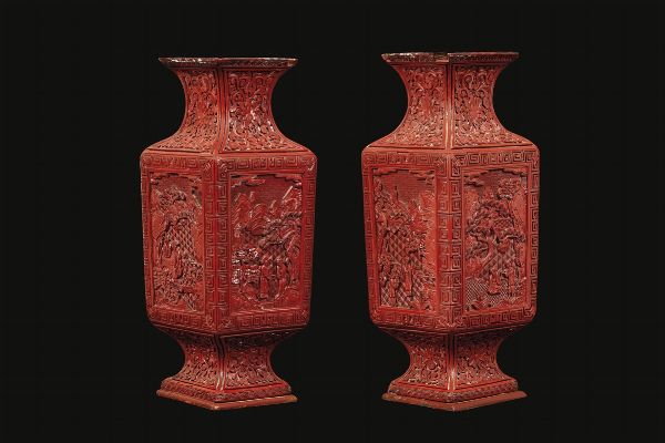 COPPIA DI VASI, CINA, TARDA DINASTIA QING, SEC. XIX-XX  - Asta Arte orientale | 东方艺术   - Associazione Nazionale - Case d'Asta italiane