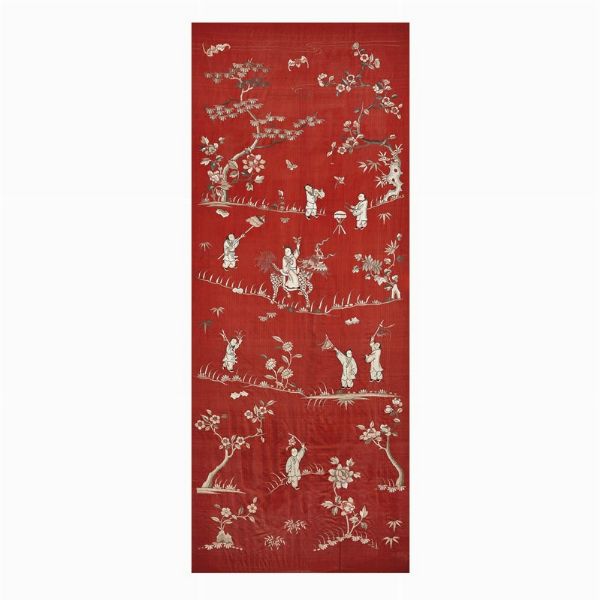 COPPIA DI TESSUTI, CINA TARDA DINASTIA QING, SEC. XIX-XX  - Asta Arte orientale | 东方艺术   - Associazione Nazionale - Case d'Asta italiane