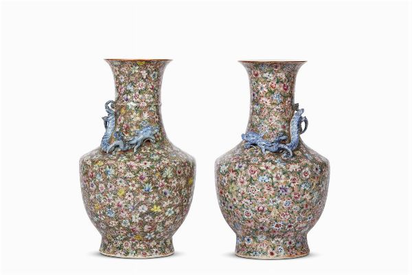 COPPIA DI VASI, CINA, TARDA DINASTIA QING, SEC. XIX-XX  - Asta Arte orientale | 东方艺术   - Associazione Nazionale - Case d'Asta italiane