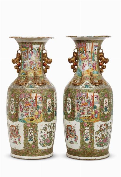 COPPIA DI VASI, CINA,   DINASTIA QING SEC. XIX  - Asta Arte orientale | 东方艺术   - Associazione Nazionale - Case d'Asta italiane