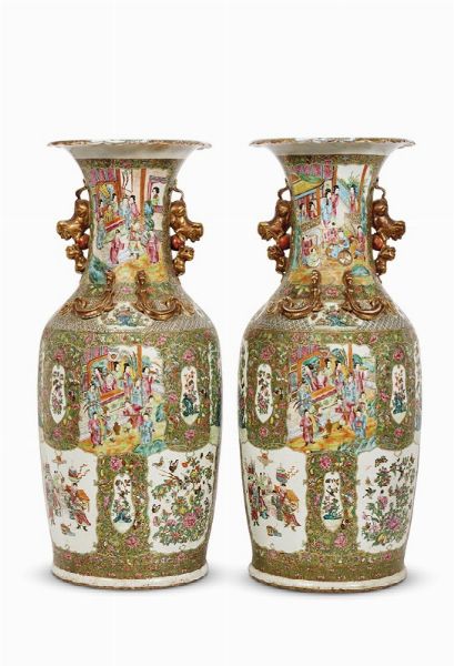 COPPIA DI VASI, CINA,   DINASTIA QING SEC. XIX  - Asta Arte orientale | 东方艺术   - Associazione Nazionale - Case d'Asta italiane