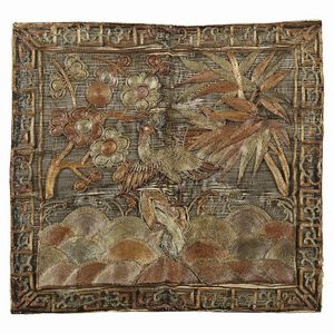 COPPIA DI RICAMI, CINA, DINASTIA QING, SEC. XIX  - Asta Arte orientale | 东方艺术   - Associazione Nazionale - Case d'Asta italiane