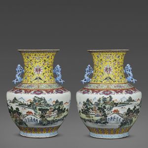 COPPIA DI VASI, CINA DINASTIA QING SEC. XIX  - Asta Arte orientale | 东方艺术   - Associazione Nazionale - Case d'Asta italiane