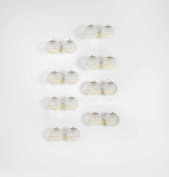 GINO SARFATTI : Set di otto lampade a parete mod. 238/2  - Asta Fine Design - Associazione Nazionale - Case d'Asta italiane