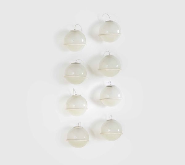 GINO SARFATTI : Set di otto lampade a parete mod. 239/1  - Asta Fine Design - Associazione Nazionale - Case d'Asta italiane