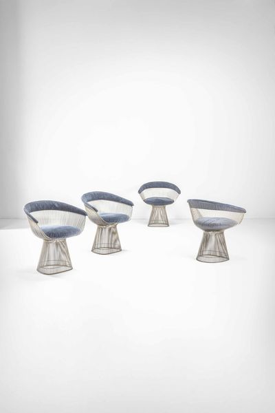 WARREN PLATNER : Quattro sedie mod. Wire  - Asta Fine Design - Associazione Nazionale - Case d'Asta italiane