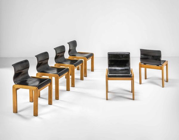 AFRA E TOBIA SCARPA : Sei sedie  - Asta Fine Design - Associazione Nazionale - Case d'Asta italiane