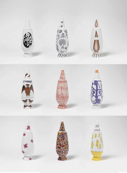 Alessandro Mendini per Alessi : Dieci vasi in ceramica smaltata  - Asta Fine Design - Associazione Nazionale - Case d'Asta italiane