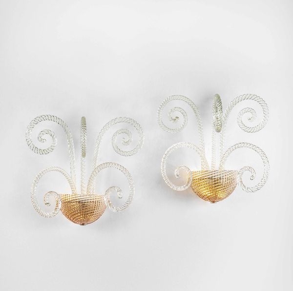 FLAVIO POLI : Due lampade a parete  - Asta Fine Design - Associazione Nazionale - Case d'Asta italiane